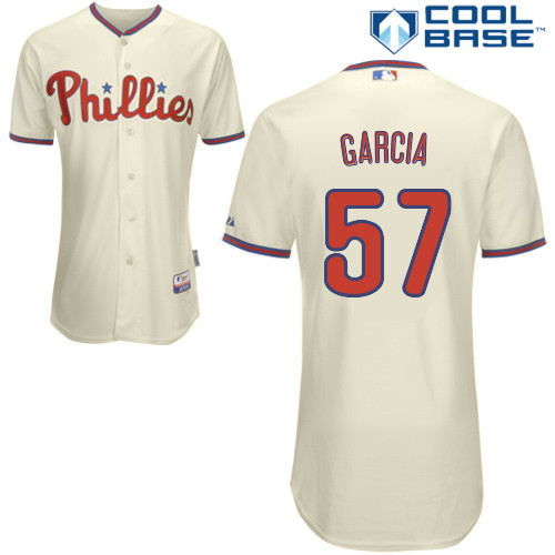 Luis Garcia #57 MLB Jersey-Philadelphia Phillies Men's Authentic Alternate White Cool Base Home Baseball Jersey